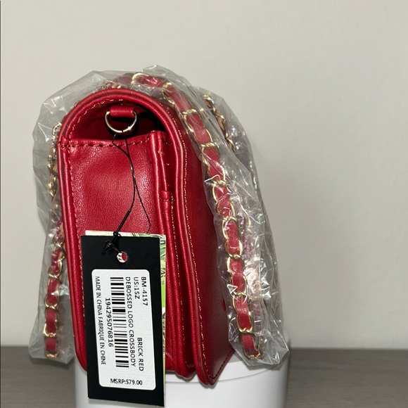 Badgley Mischka NWT Embossed Crossbody Bag with Gold Chain - Picture 5 of 9